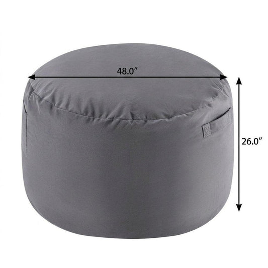 48" Gray Upholstered Bean Bag Chair