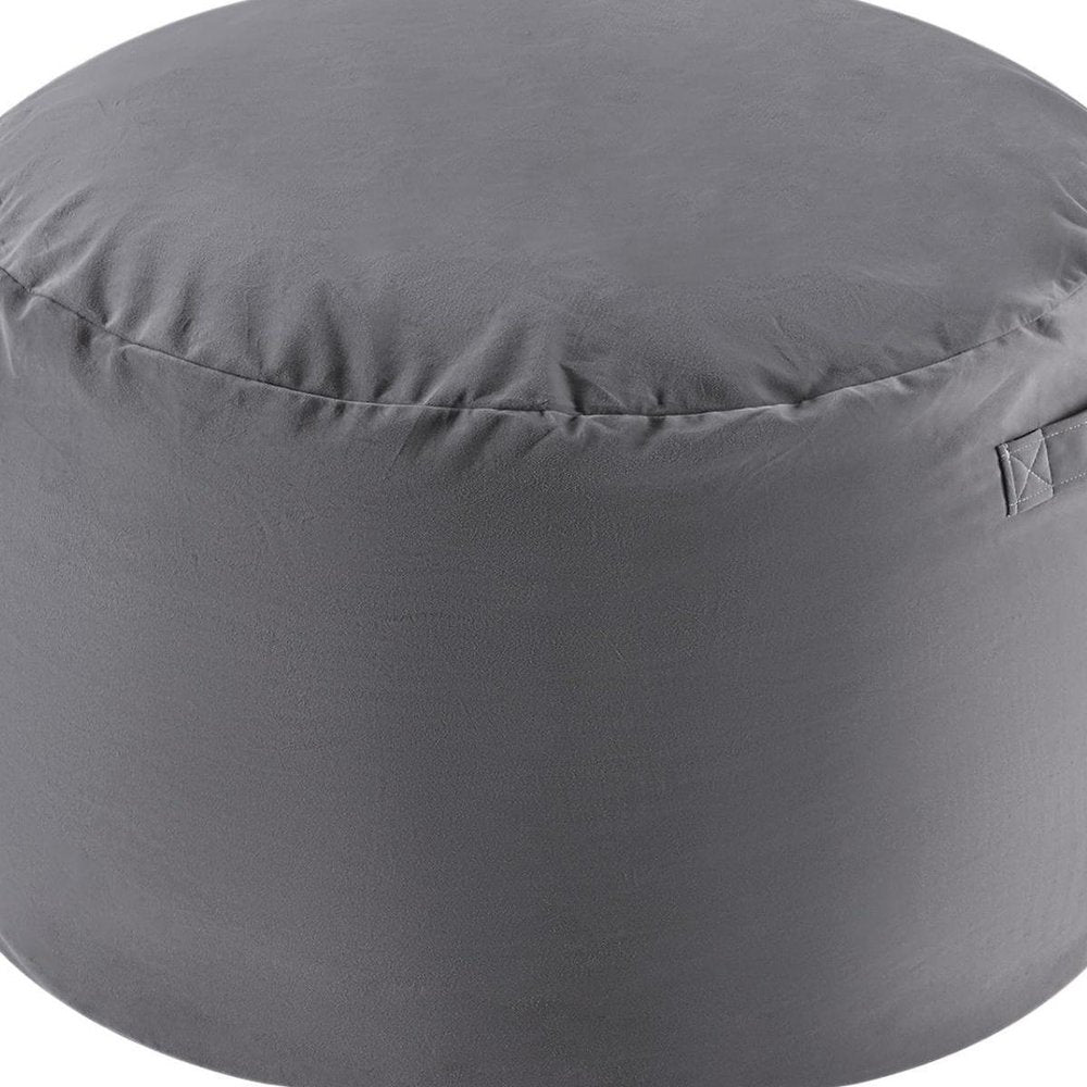 48" Gray Upholstered Bean Bag Chair