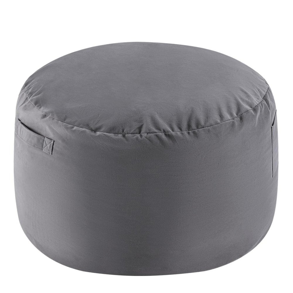 48" Gray Upholstered Bean Bag Chair