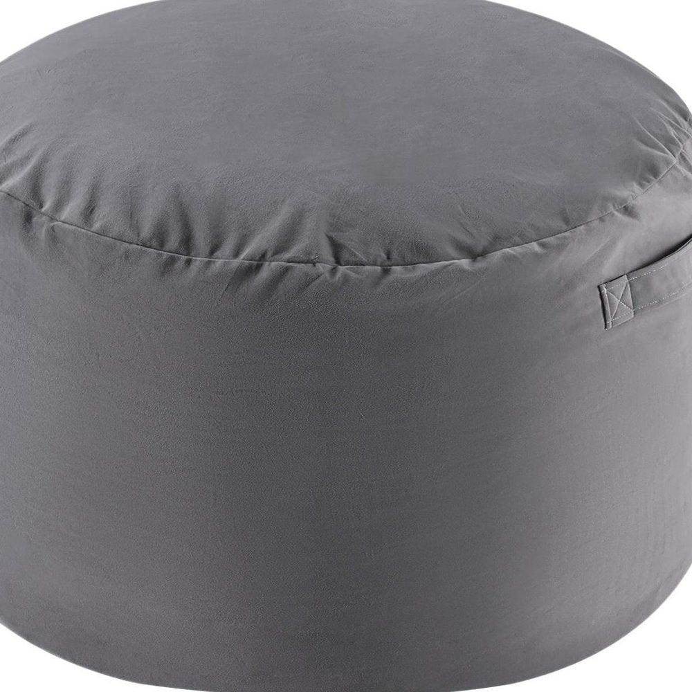 48" Gray Upholstered Bean Bag Chair — view 5