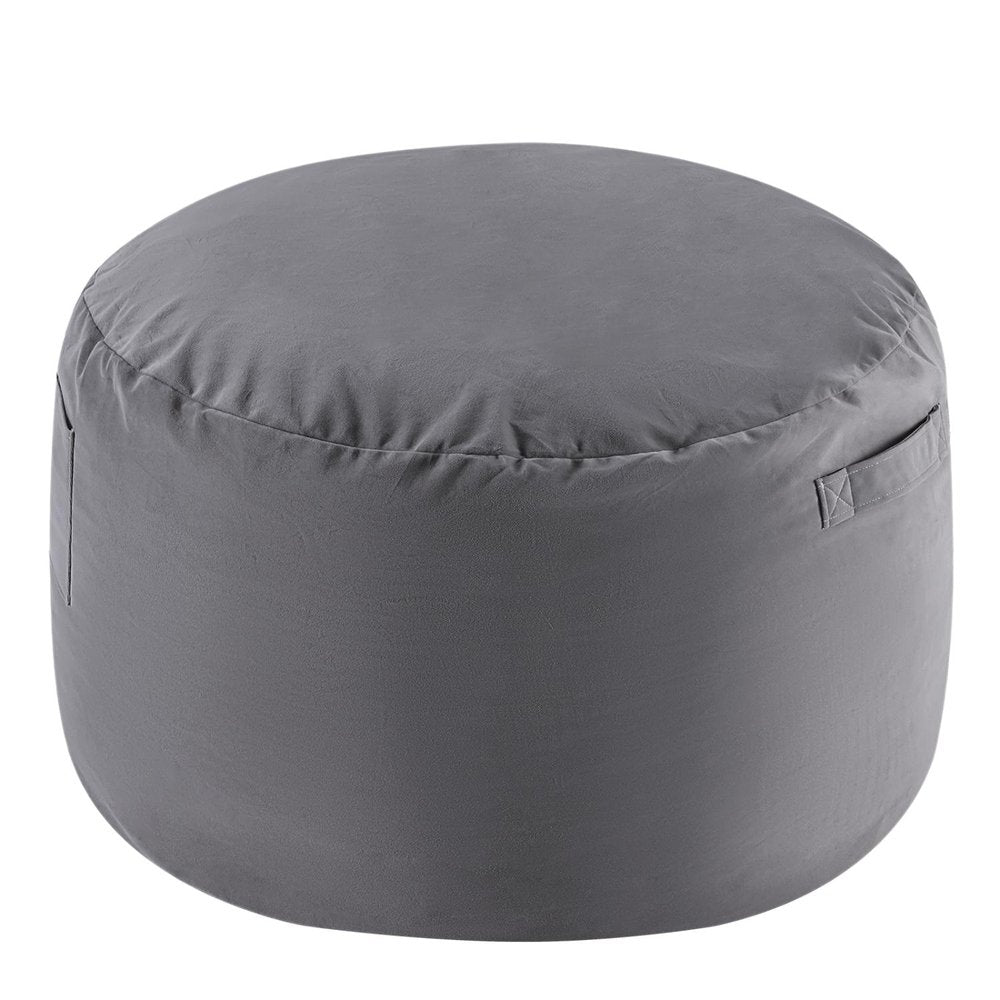 48" Gray Upholstered Bean Bag Chair