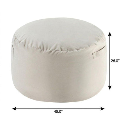 48" Gray Upholstered Bean Bag Chair