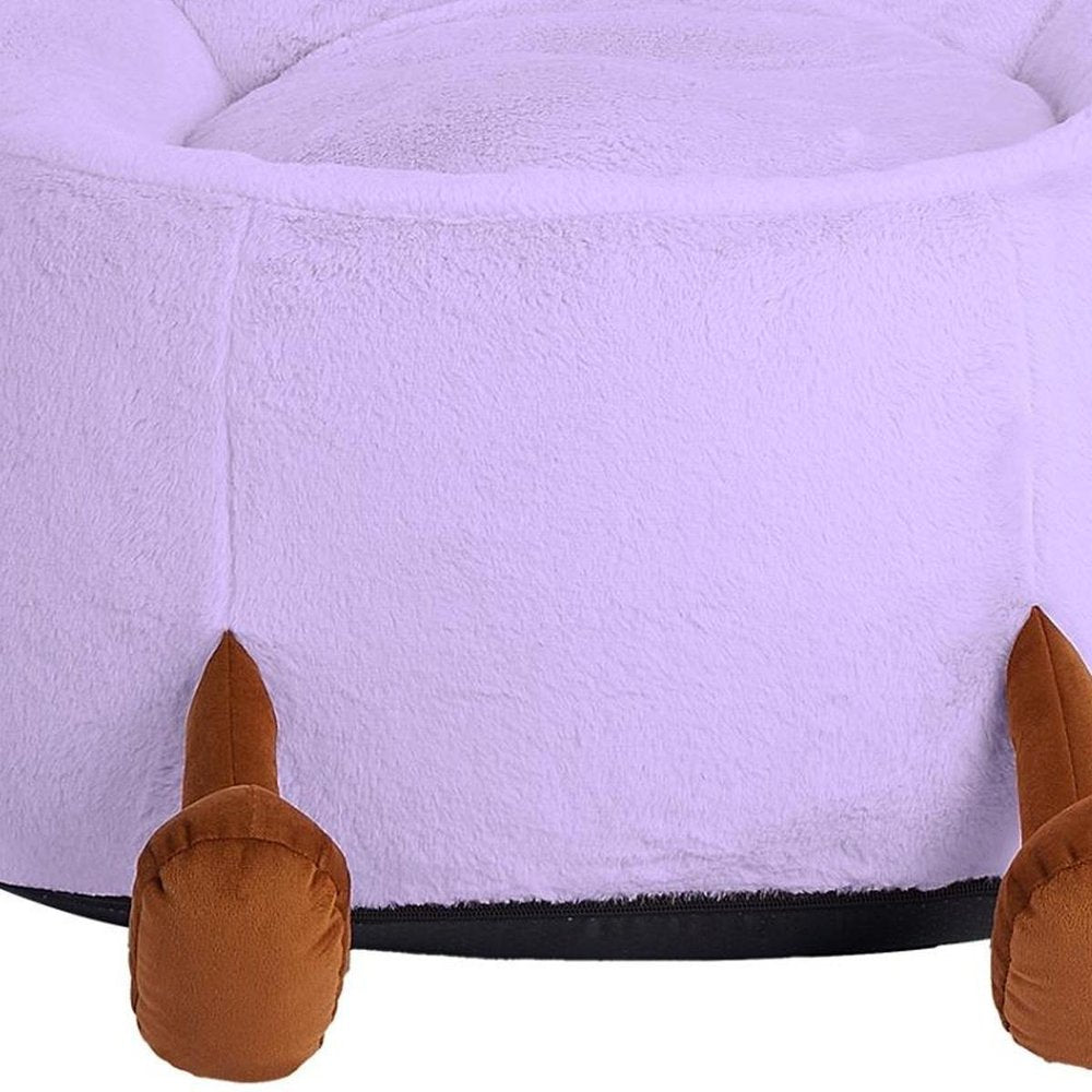 24" Red Faux Fur Reclining Bean Bag Chair