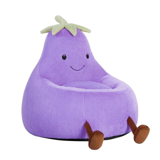 30" Purple Faux Fur Reclining Bean Bag Chair
