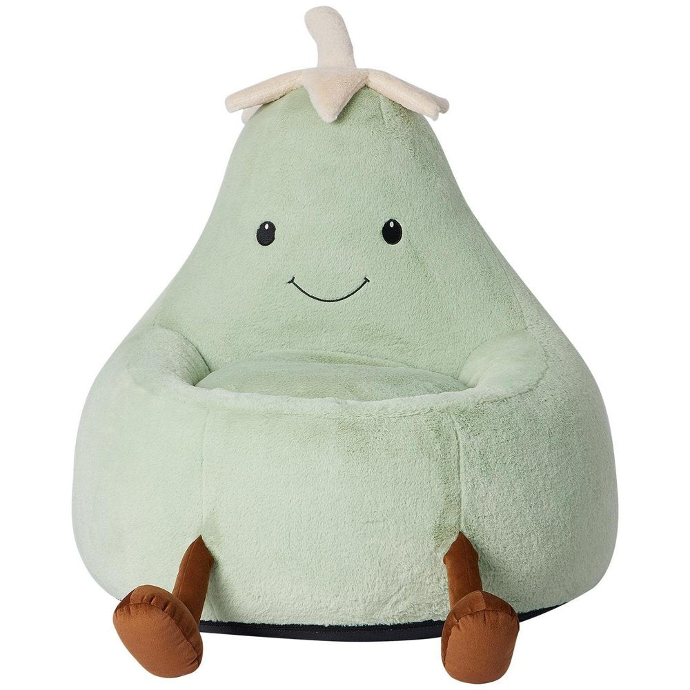 30" Green Faux Fur Reclining Bean Bag Chair HomeRoots