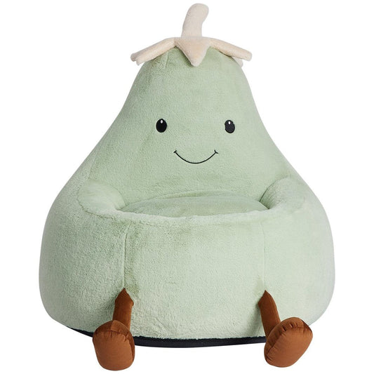 30" Green Faux Fur Reclining Bean Bag Chair