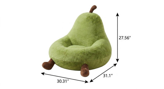 30" Green Faux Fur Reclining Bean Bag Chair