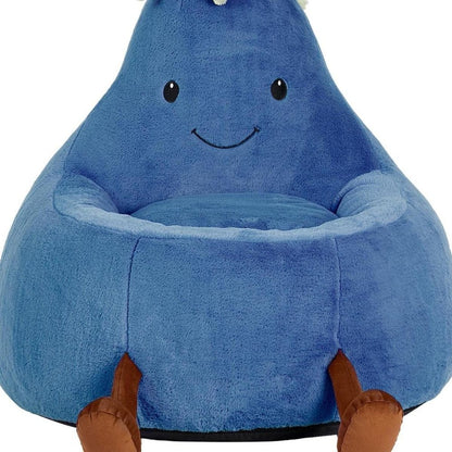 30" Dark Blue Faux Fur Reclining Bean Bag Chair HomeRoots