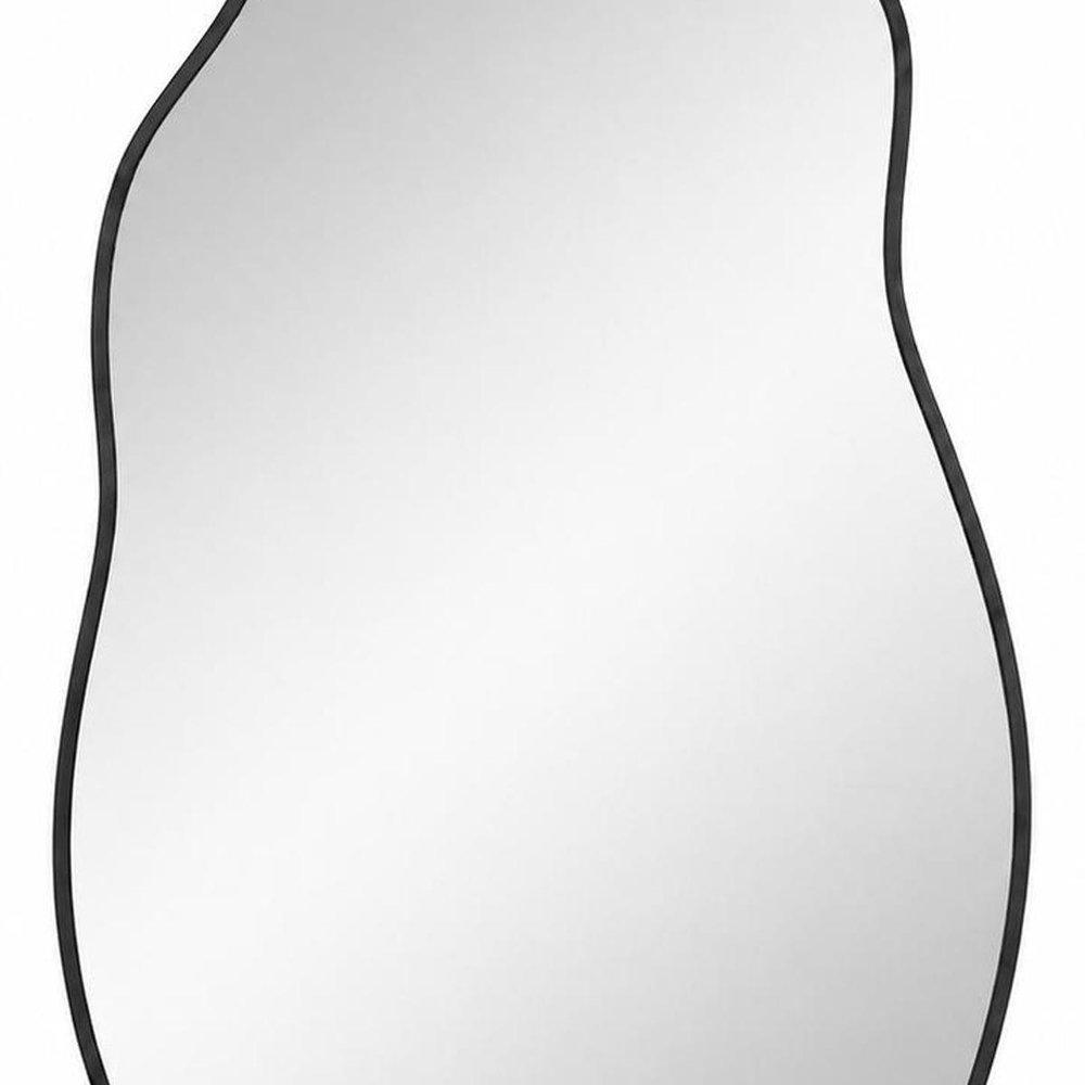 30" Black Aluminum Abstract Geometric Framed Accent Mirror — view 5