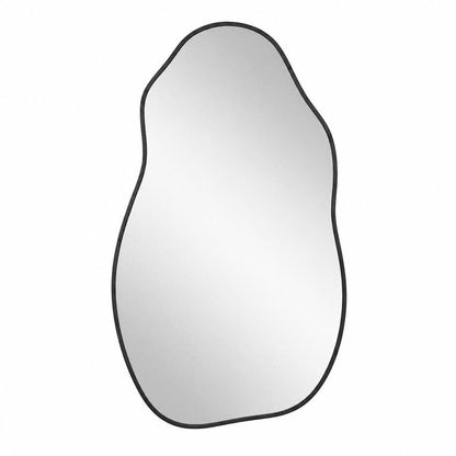 30" Black Aluminum Abstract Geometric Framed Accent Mirror HomeRoots