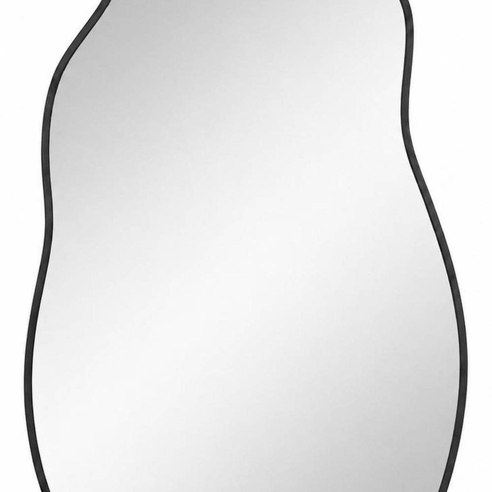 30" Black Aluminum Abstract Geometric Framed Accent Mirror — view 6