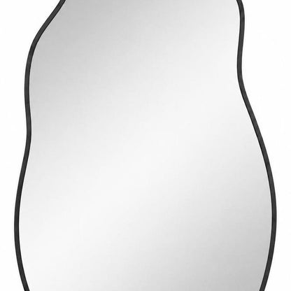 36" Black Aluminum Abstract Geometric Framed Accent Mirror HomeRoots