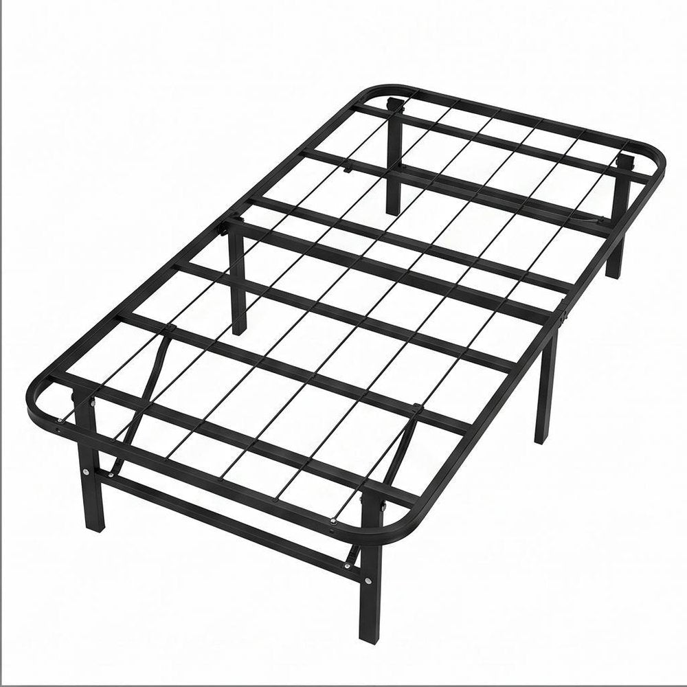 Black Steel Extralong Twin Bed Frame HomeRoots