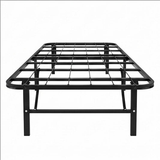 Black Steel Extralong Twin Bed Frame