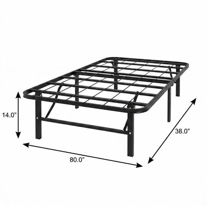 Black Steel Extralong Twin Bed Frame HomeRoots