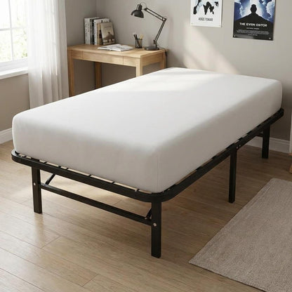 Black Steel Extralong Twin Bed Frame HomeRoots