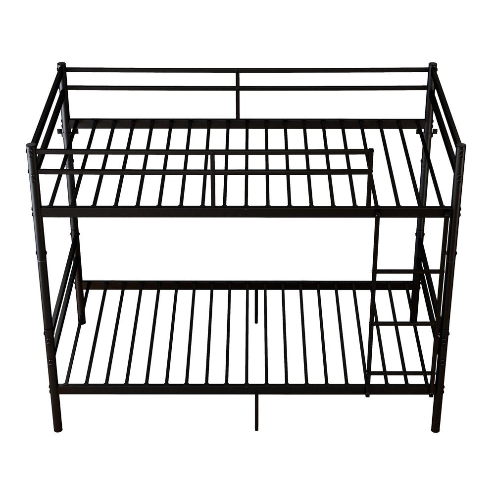 Black Twin Over Twin Metal Bunk Bed — view 1