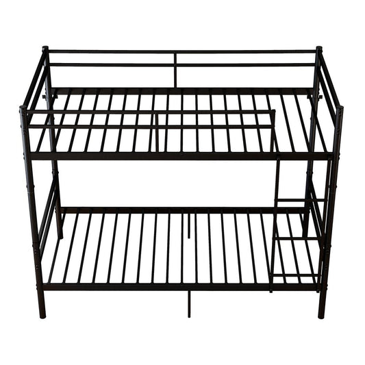 Black Twin Over Twin Metal Bunk Bed HomeRoots