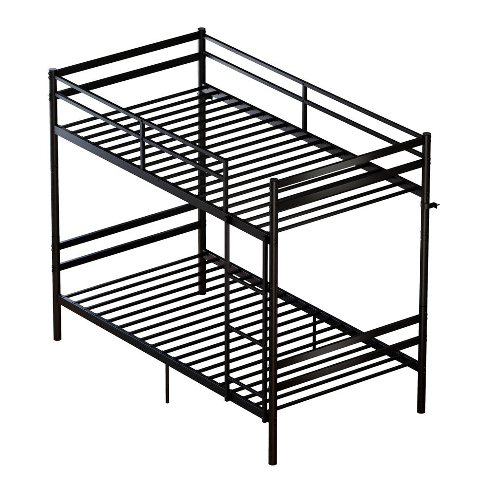 Black Twin Over Twin Metal Bunk Bed HomeRoots