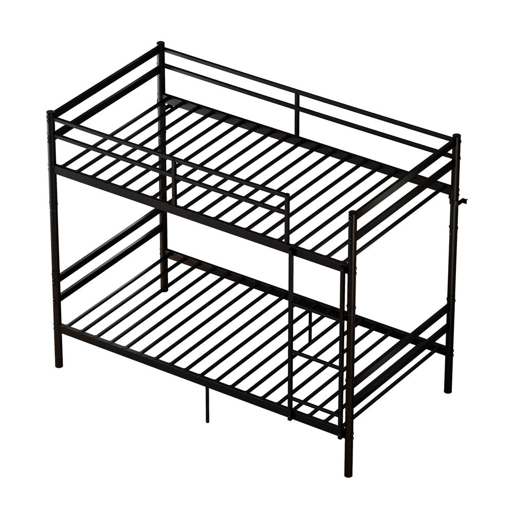 Black Twin Over Twin Metal Bunk Bed HomeRoots