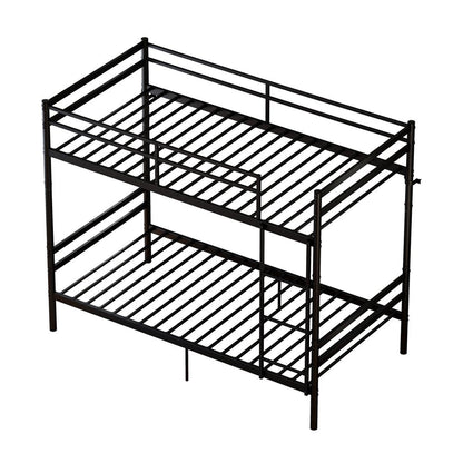Black Twin Over Twin Metal Bunk Bed HomeRoots