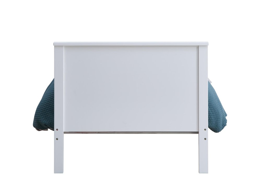 White Shiplap Texture Wood Twin Bed Frame — view 4