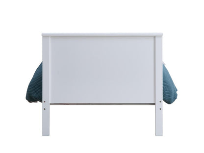 White Shiplap Texture Wood Twin Bed Frame