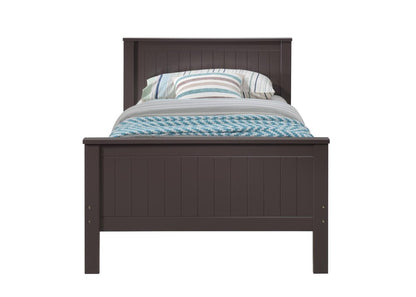 Chocolate Shiplap Texture Wood Twin Bed Frame