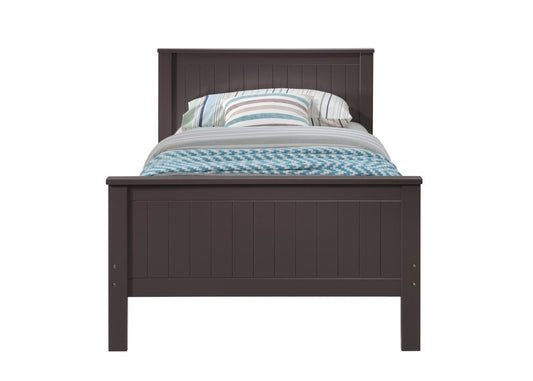 Chocolate Shiplap Texture Wood Twin Bed Frame