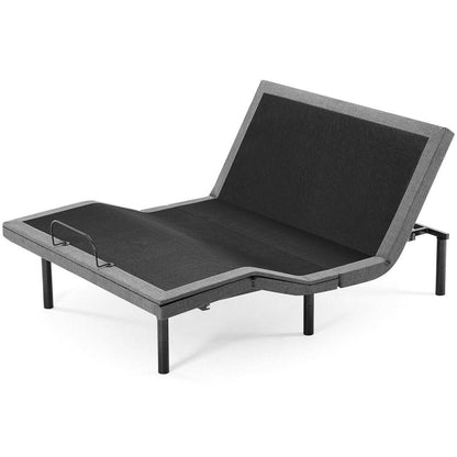 Wirelsess Remote control Black Metal And Upholstery Upholstered Full Adjustable Adjustable Bed HomeRoots