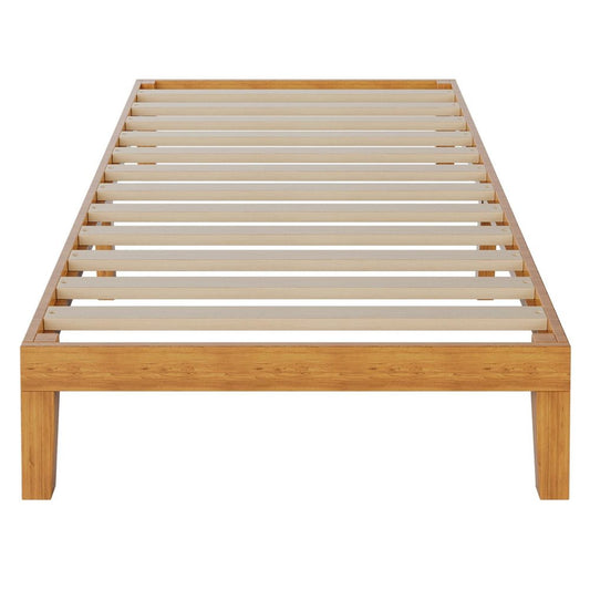 Brown Solid Wood King Bed Frame