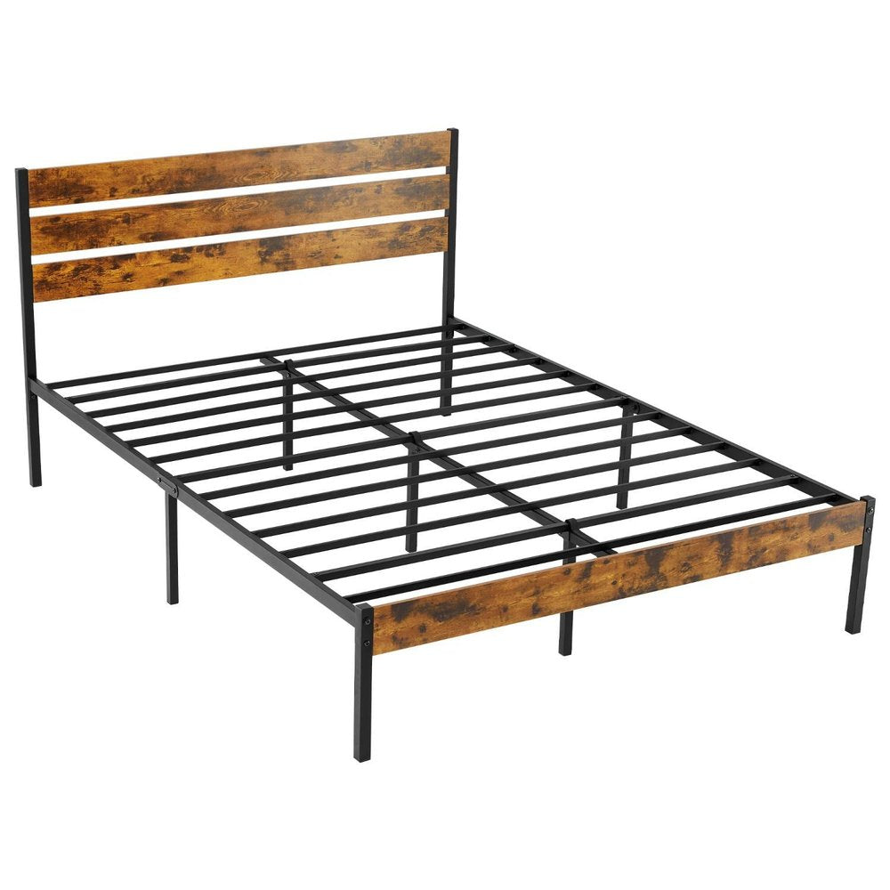 Black And Brown Wood And Metal Twin Bed Frame — view 9