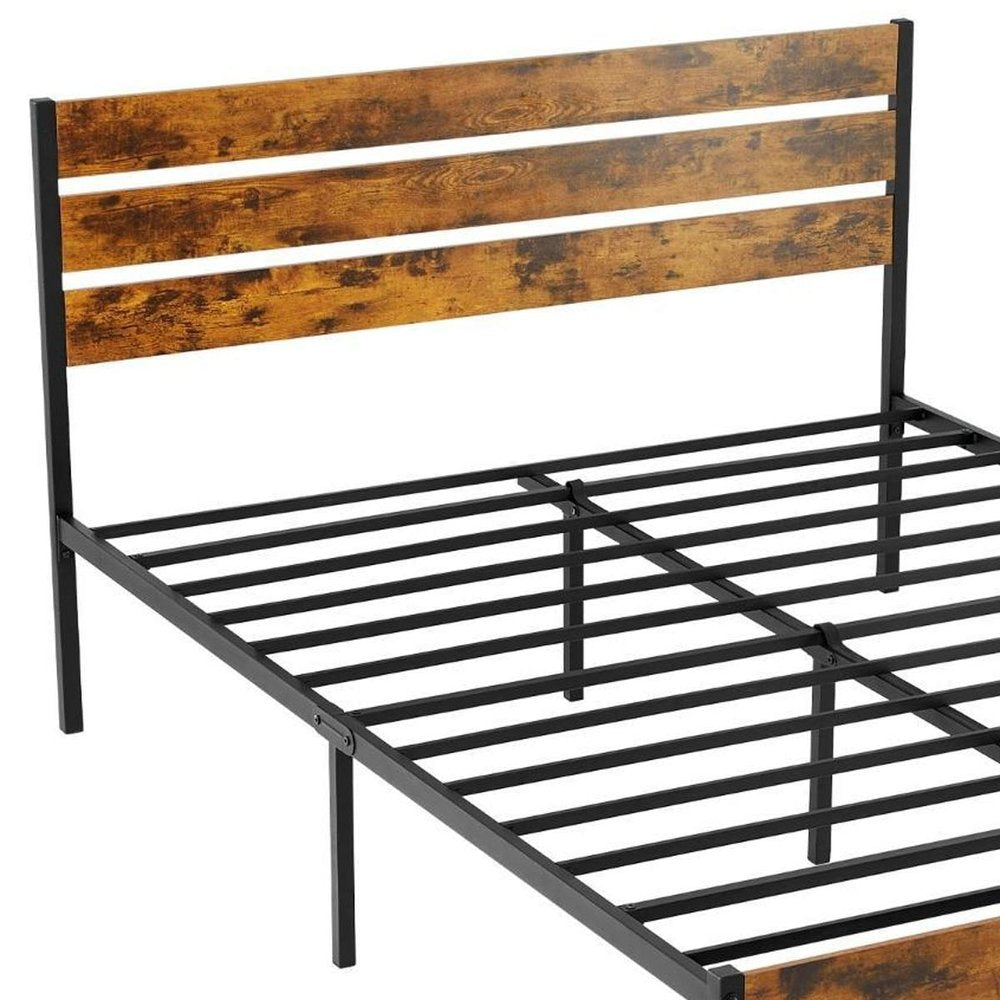 Black And Brown Wood And Metal Twin Bed Frame HomeRoots