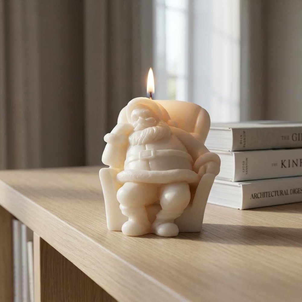 3" Ivory Polar Bear Tracks Scented Dimensional Form Candle Novelty Novelty — view 1