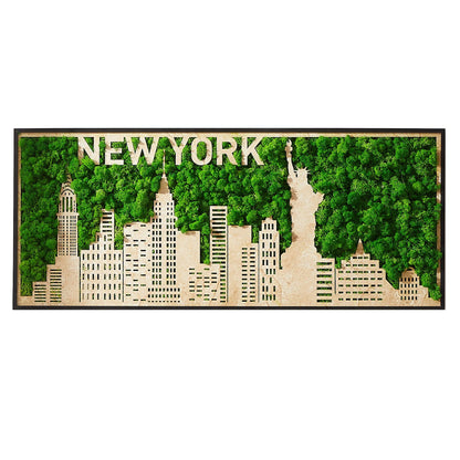 New York Moss City Silhouette Metal Wall Art Small - FurniFindUSA