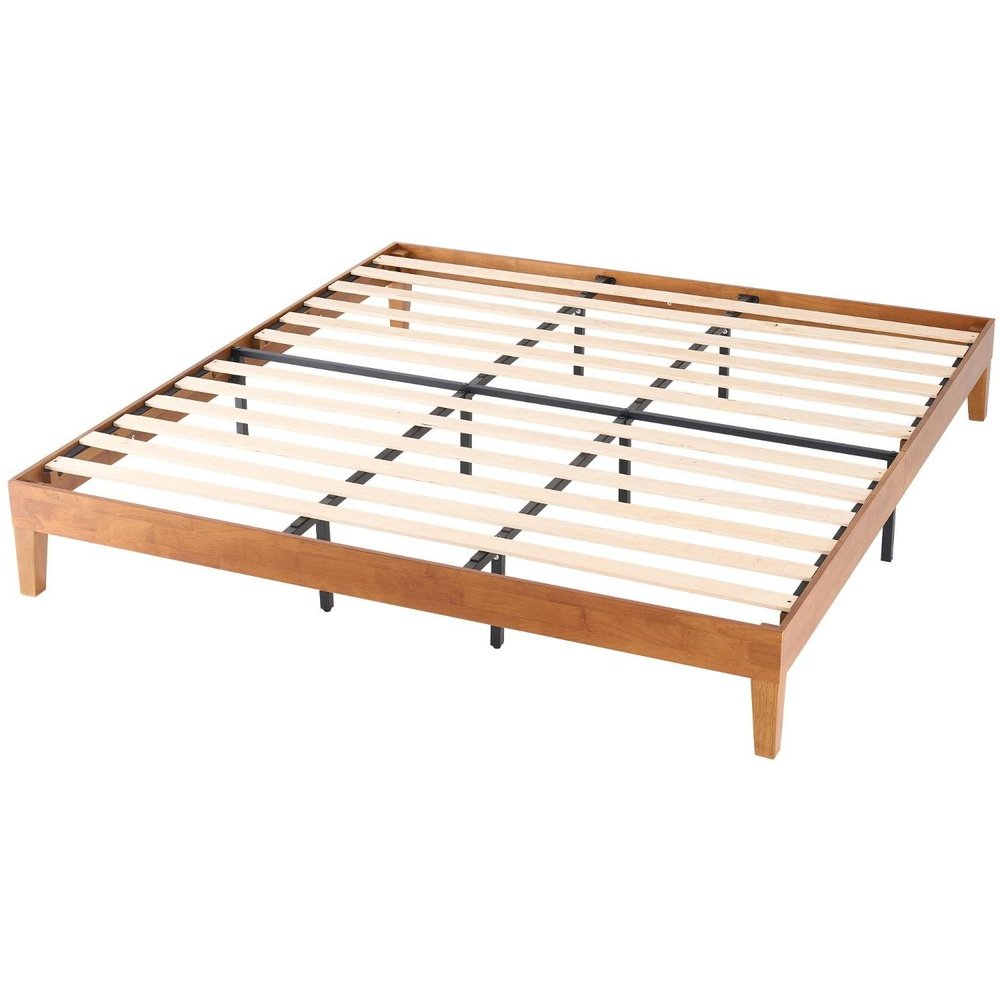Brown Solid Wood King Bed Frame — view 5