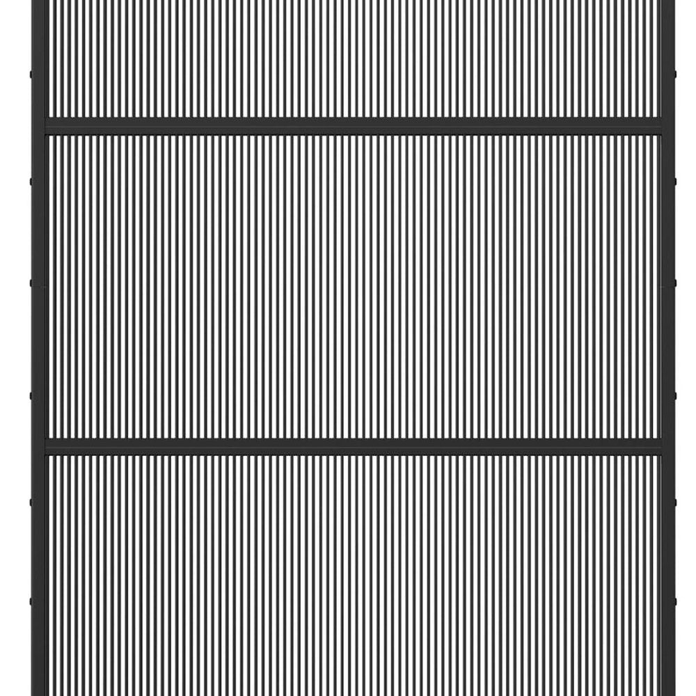 72" Black Geometric Steel Three Panel Outdoor Privacy Screen HomeRoots