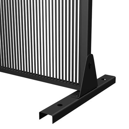 72" Black Geometric Steel Three Panel Outdoor Privacy Screen HomeRoots