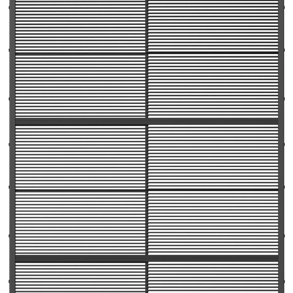72" Black Geometric Steel Three Panel Outdoor Privacy Screen HomeRoots