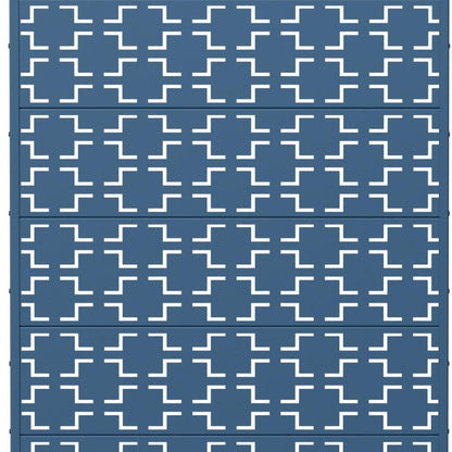 72" Blue Geometric Steel Six Panel Outdoor Privacy Screen HomeRoots