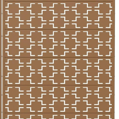 Set Of Two Brown Geometric Steel 12 Outdoor Privacy Screen HomeRoots