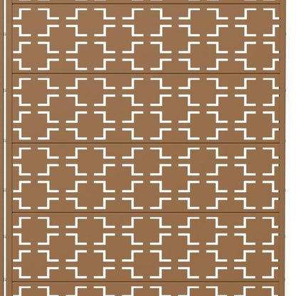Set Of Two Brown Geometric Steel 12 Outdoor Privacy Screen HomeRoots