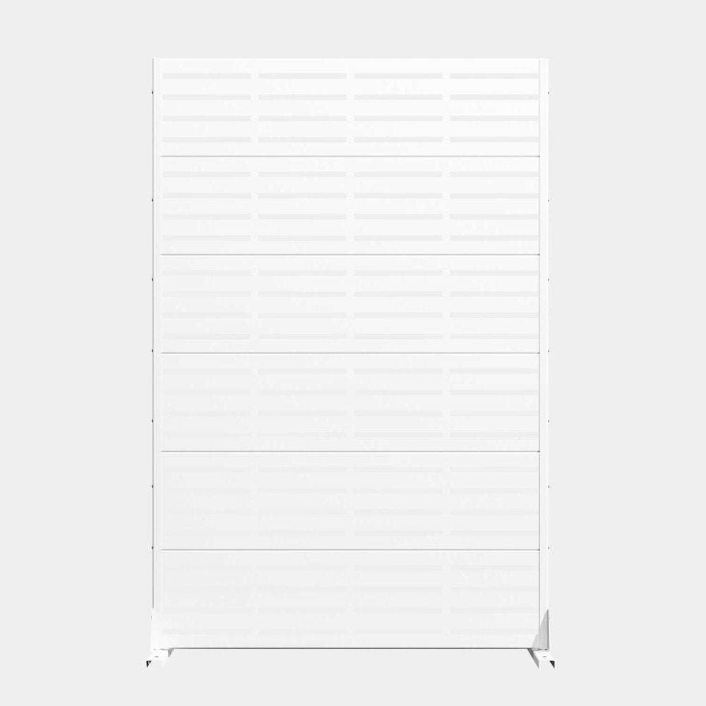 72" White Geometric Steel Six Panel Outdoor Privacy Screen — view 4