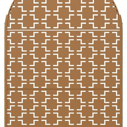 72" Brown Geometric Steel Three Panel Outdoor Privacy Screen HomeRoots