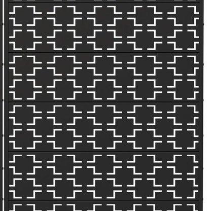 Set Of Two Black Geometric Steel 12 Outdoor Privacy Screen