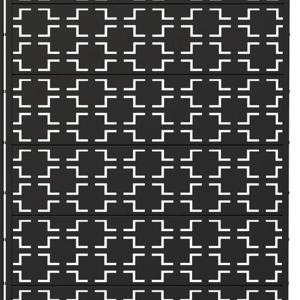 Set Of Two Black Geometric Steel 12 Outdoor Privacy Screen — view 2
