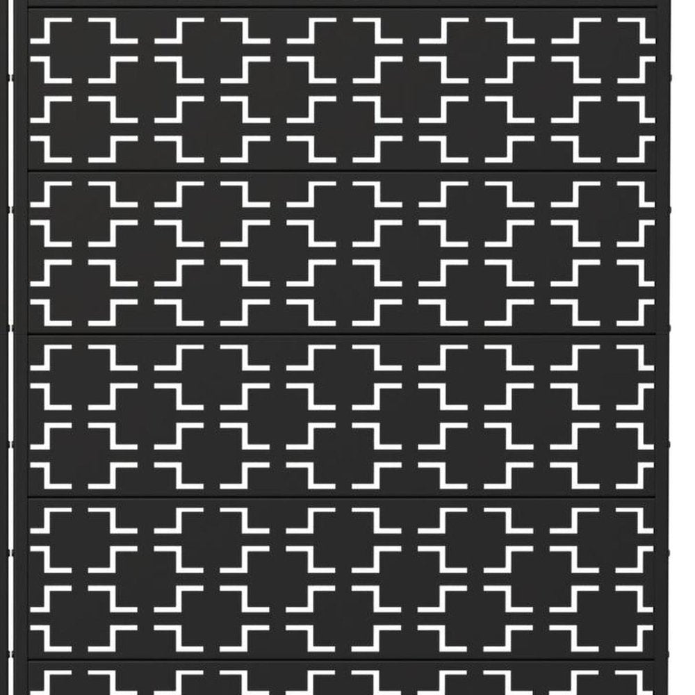Set Of Two Black Geometric Steel 12 Outdoor Privacy Screen — view 3