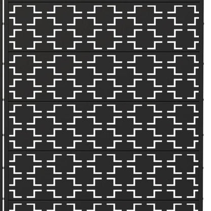 Set Of Two Black Geometric Steel 12 Outdoor Privacy Screen HomeRoots