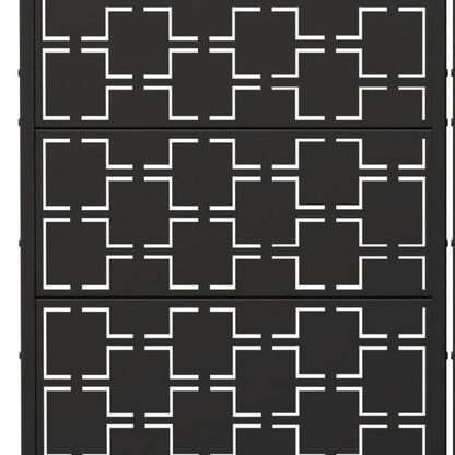 Set Of Two Black Geometric Steel Ten Panel Outdoor Privacy Screen HomeRoots