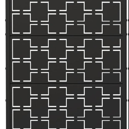 Set Of Two Black Geometric Steel Ten Panel Outdoor Privacy Screen HomeRoots